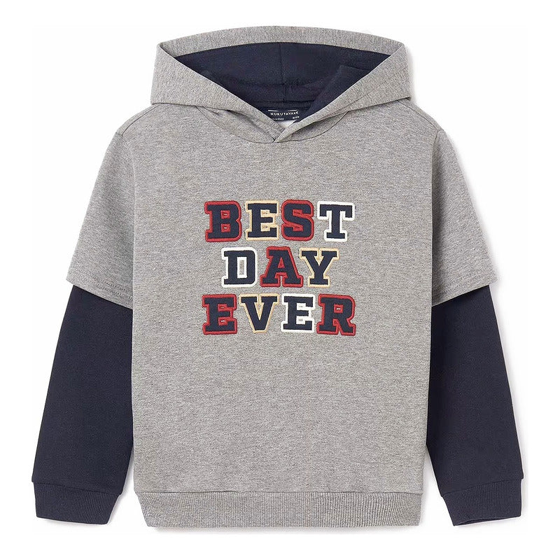 Sudadera Doble Manga Larga Para Niño 7444 Marca Mayoral® 10 Años Gris Oscuro Lisa