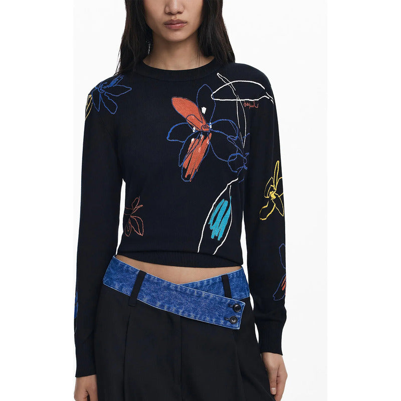 Suéter Casual Para Mujer Estampado Original Marca Desigual® Multicolor 25wwjf33