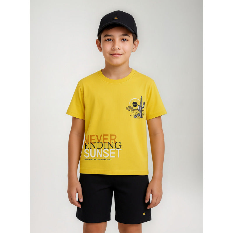 Conjunto Para Niño Short+playera Mod.6653 Marca Mayoral® Amarillo 18