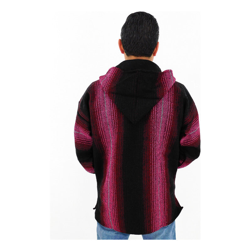 Suéter Poncho Canguro Artesanal Hoodie Acrilico Colores