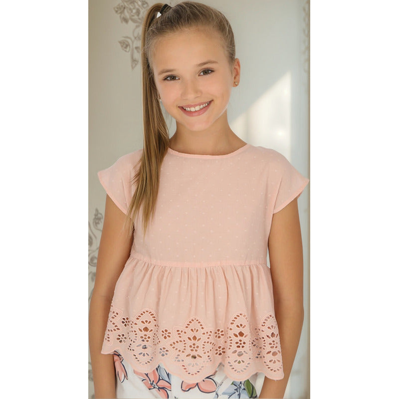 Blusa Holgada Para Niña Mod.6167 Nude Marca Mayoral® Nude 10 Años
