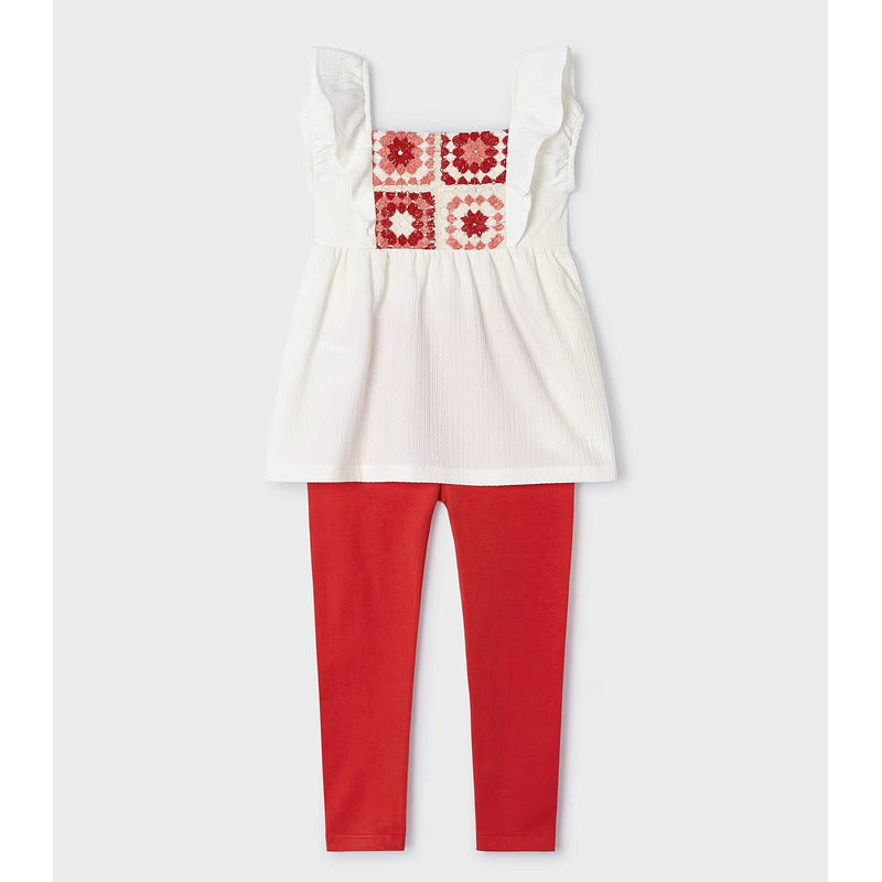 Conjunto Para Niña Blusa+pantalon Mod.3705 Marca Mayoral® Granadina Lisa 9 Años