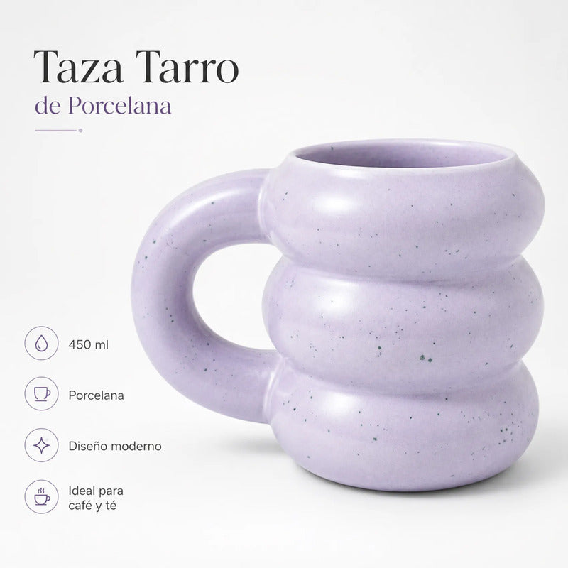 Taza Tarro De Porcelana En Forma De Donas 450ml Top Choice® Lila Donas