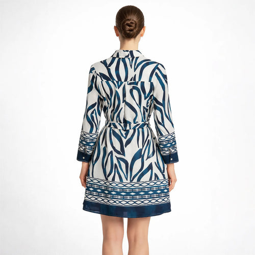Vestido Ligero Cómodo Para Mujer Mod.6966 Marca Aspik® Multicolor Geométrico G