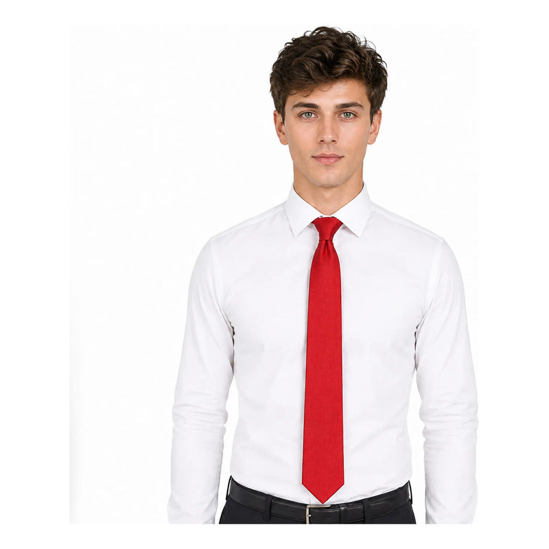 Corbata Elegante Para Hombre Eventos Y Negocios Marca Cotu® Rojo Texturizado 160 Cm