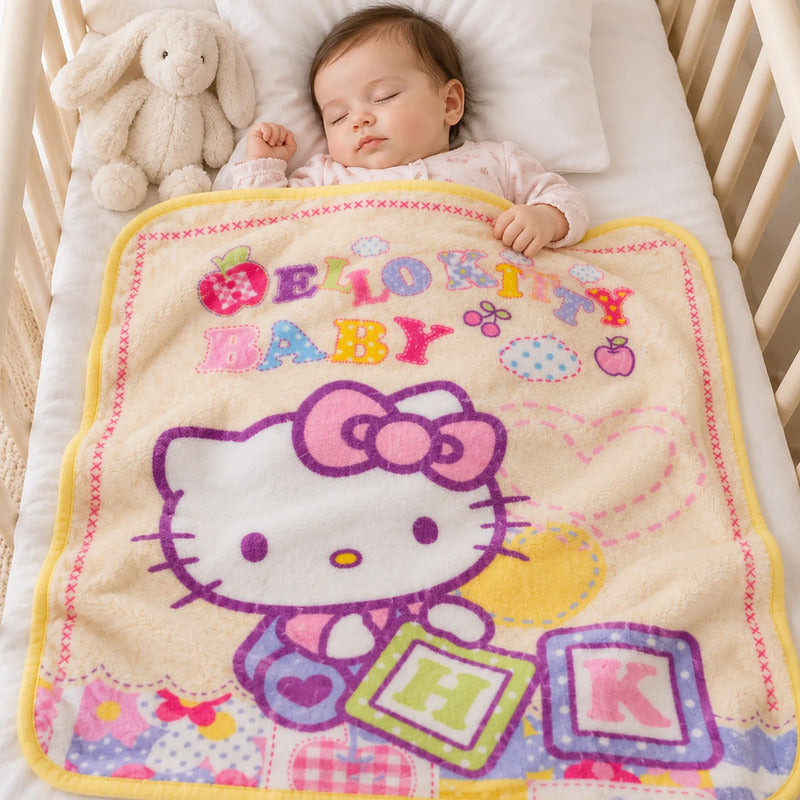 Manta De Cuna Raschel 140x110cm Dibujosanimados Providencia® Hello Kitty 500 G Amarillo