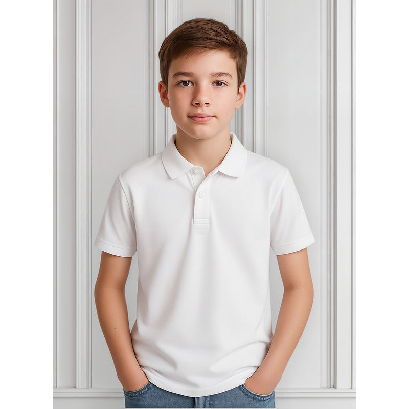 Camisa Polo Casual Para Niño Mod.890 Mayoral® Blanco Lisa 18