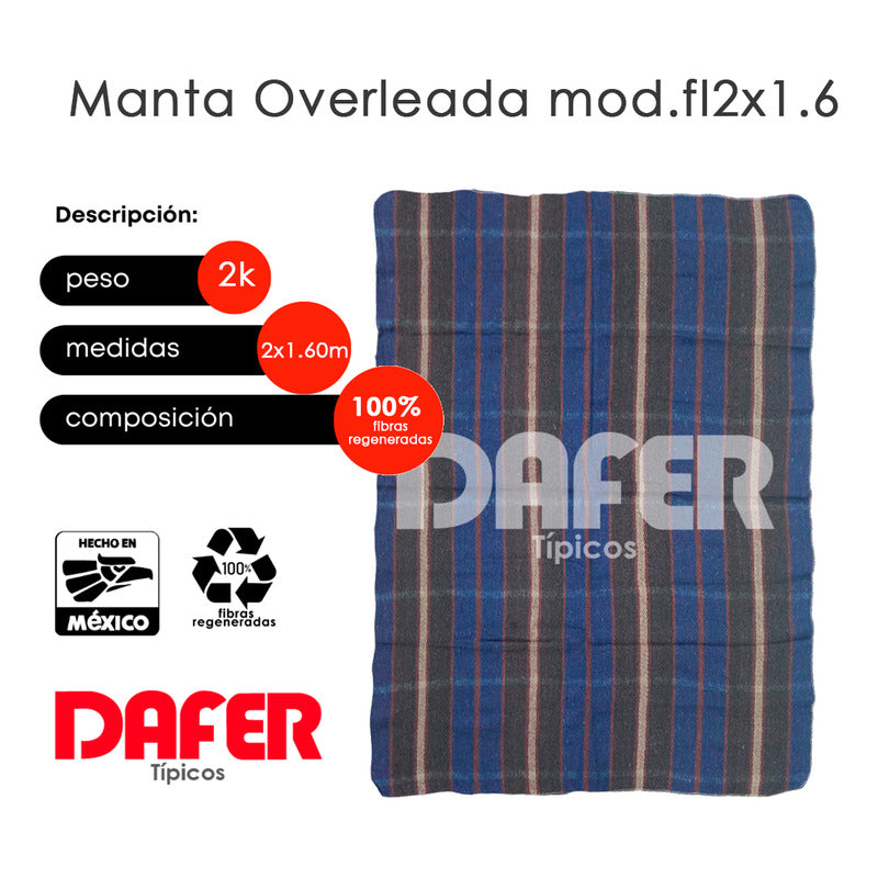 Cobija Mexicana Manta Overleada Mod.fl2x1.6m 2k Económica