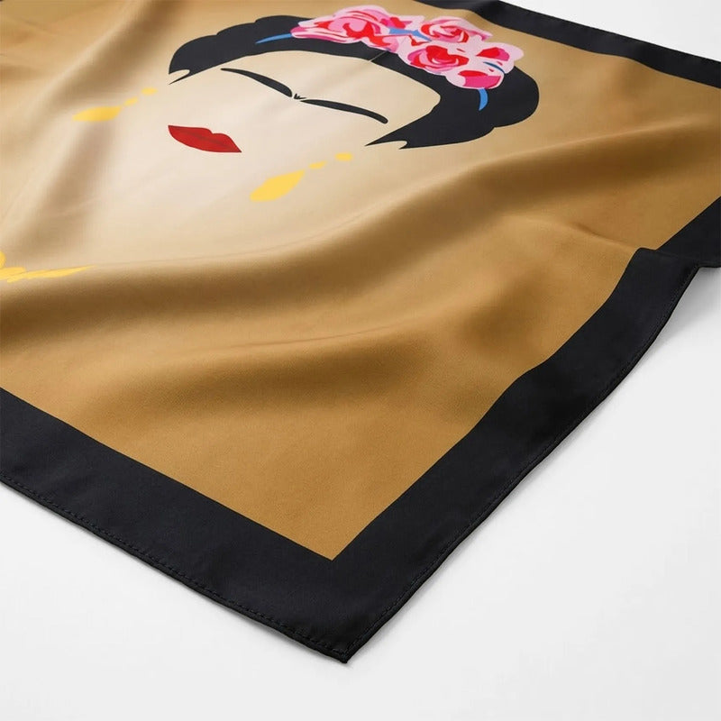 Mascada Ejecutiva De Satín Cuadrada Fina Para Mujer Multicolor Frida Unitalla