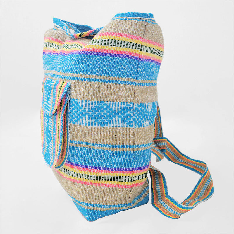 Mochila Artesanal Tejida Tipo Morral Con Bolsillo Frontal 10kg