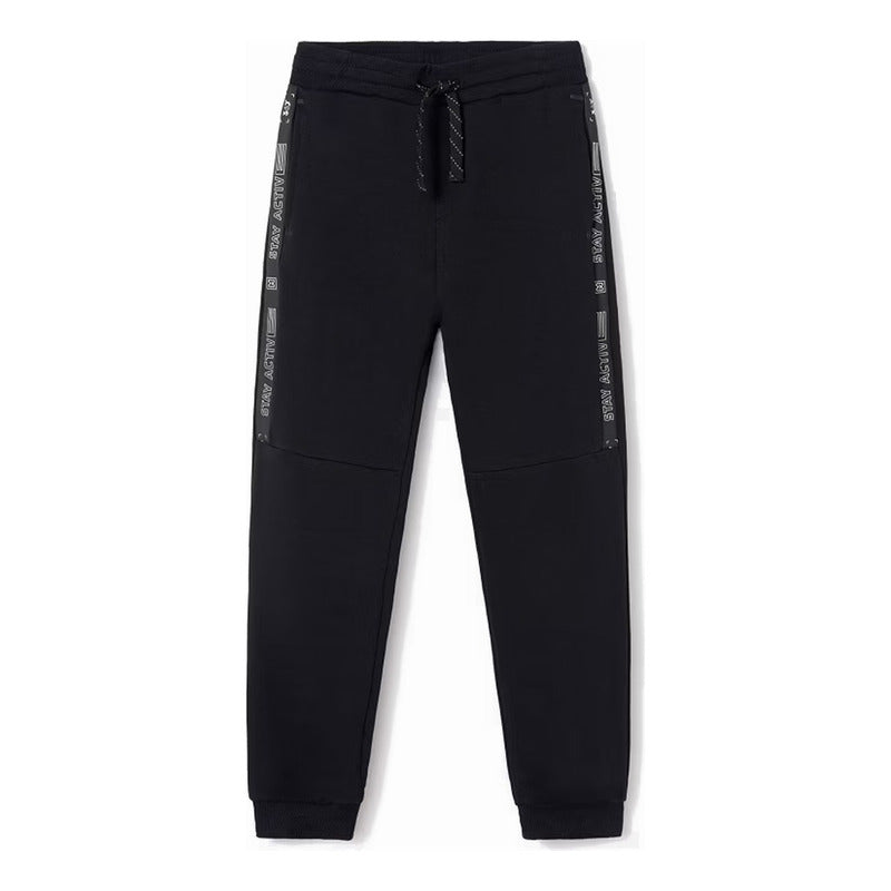Pants Deportivo Para Niño Mod.6520 Marca Mayoral® Negro Liso 16