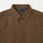 Camisa Lino Regular Fit Para Hombre Mod. Le2601 Roosevelt® Café Lisa G