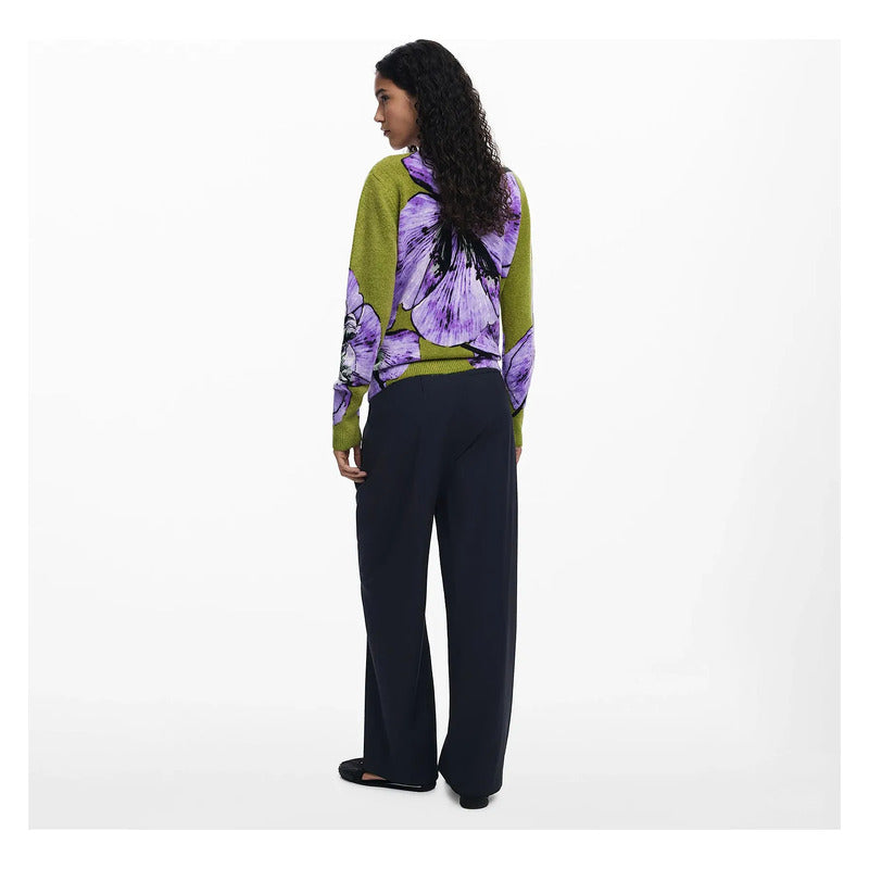 Suéter Suave Para Mujer 25wwjf42/3113 Marca Desigual® Multicolor Floral M