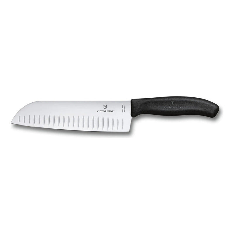 Cuchillo Santoku Troquelado Victorinox Color Negro