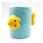 Taza De Cerámica Animales 3d Cute 480ml Marca Top Choice® Celeste Pollito