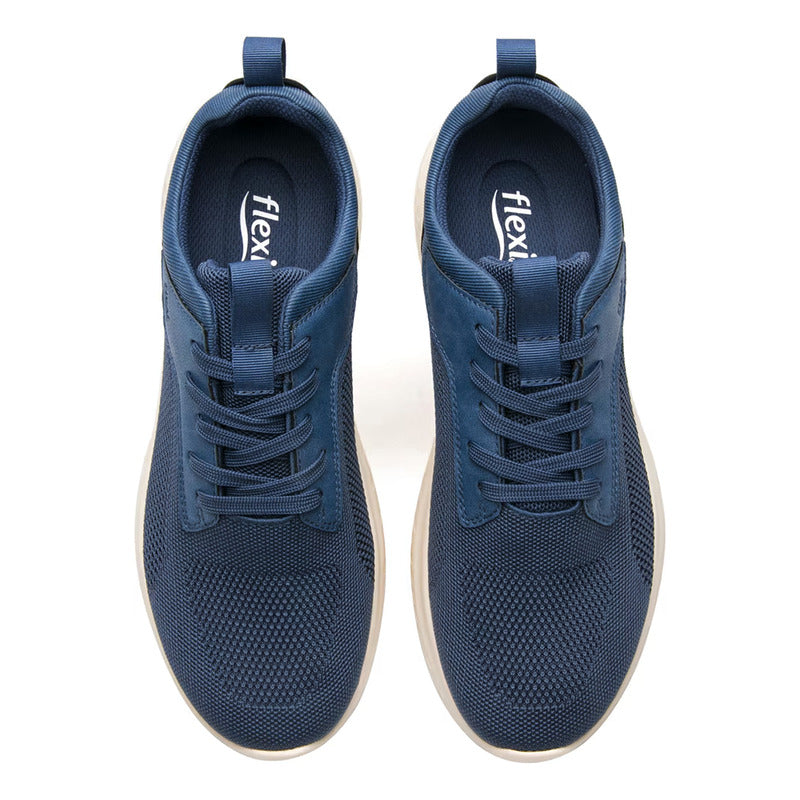 Tenis Para Correr De Hombre Mod.415505 Marca Flexi® Azul Marino Tejido 26.5 Mx