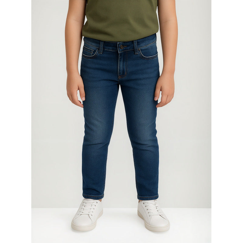 Pantalón Mezclilla Para Niño Mod.7585 Marca Mayoral® Azul Claro Liso 18