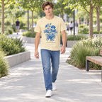 Playera Casual Para Hombre Mod. Dppm1282 Marca Lob® Beige Floreado M Lisa