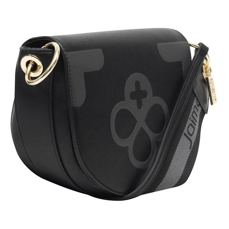 Bolsa Crossbody Para Mujer Mod. Ji 2123 Marca Jaime Ibiza® Negro Lisa Níquel