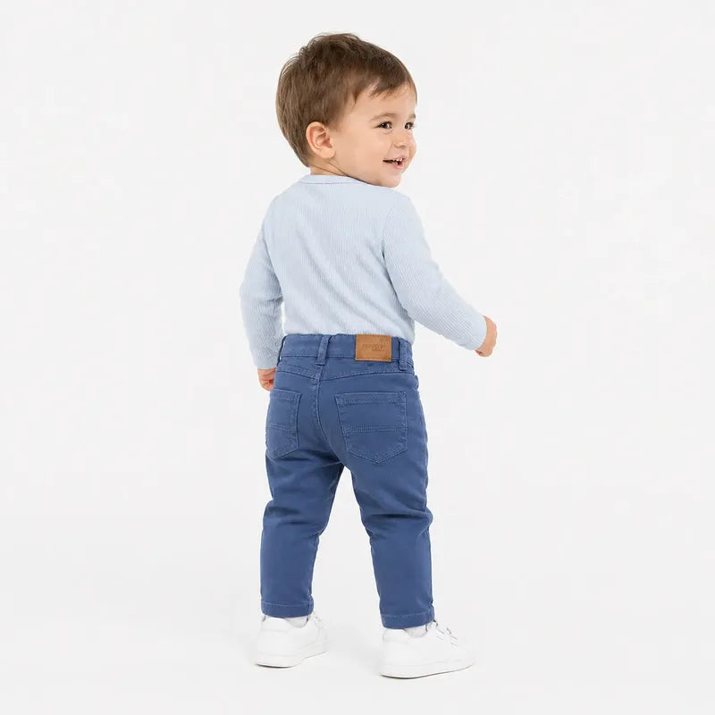 Pantalón Slim Fit Para Bebé Mod. 563 Marca Mayoral® Ultramar Lisa 9 Meses