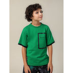 Playera Oversize Fit Para Niño Mod.6046 Marca Mayoral Clorofila Líneas 16 Años Lisa