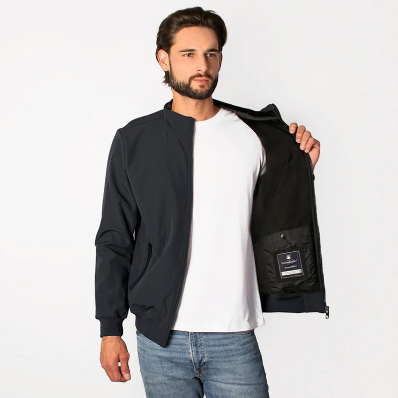 Chamarra Ligera Tipo Bomber Cw89-pol8728 Greenlander® Azul Marino G Lisa