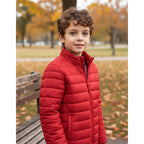 Chamarra Capitonada Para Niño Mod. Bw83-pol8884 Greenlander® Rojo G Lisa