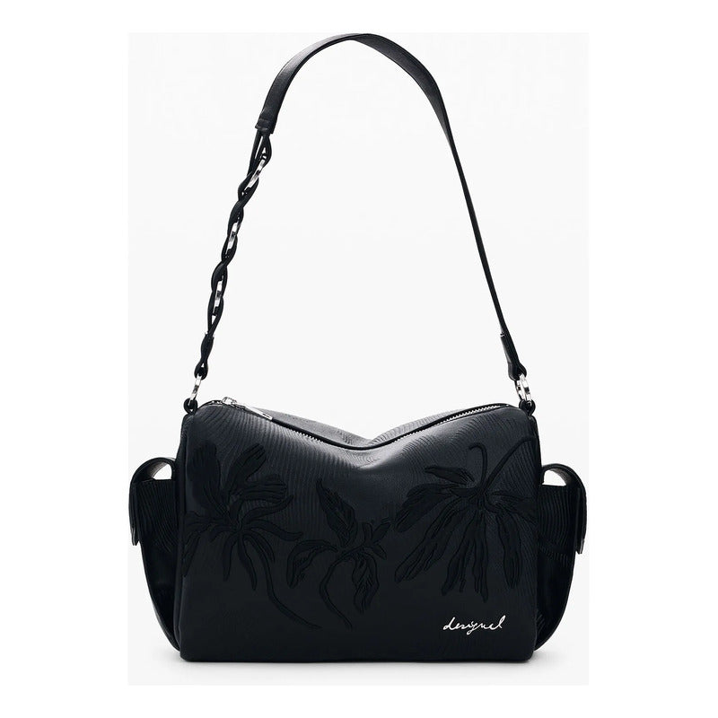 Bolso Mediano Con Bordado Para Mujer 26saxpap/2000 Desigual® Negro Bordado Níquel