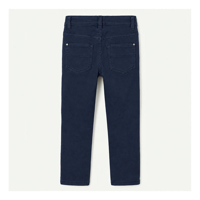 Pantalón Slim Fit Casual Para Niño Mod.4539 Marca Mayoral® Marino Liso 7 Años