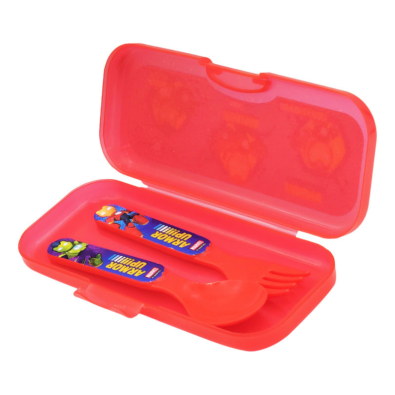 Juego De Cubiertos De Plástico Con Estuche Diseños Infantil