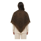Chalina Chal Elegante Suave Para Mujer 130x130cm Marrón Geométrico Unitalla