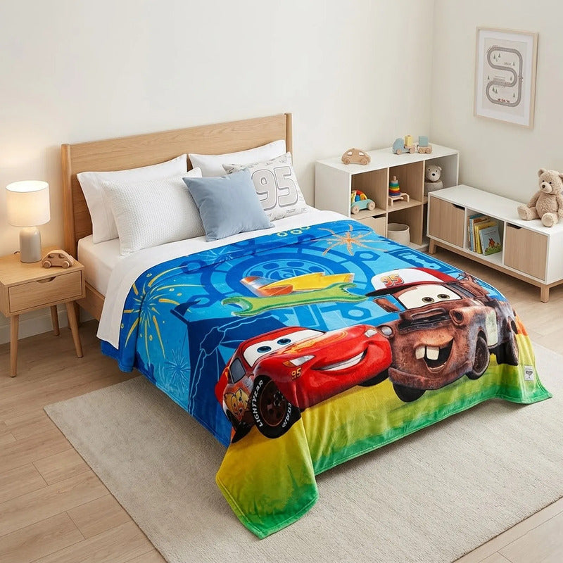 Cobertor Ligero Super Suave Matrimonial Diseños Providencia® Cars Amigos 850 G Multicolor