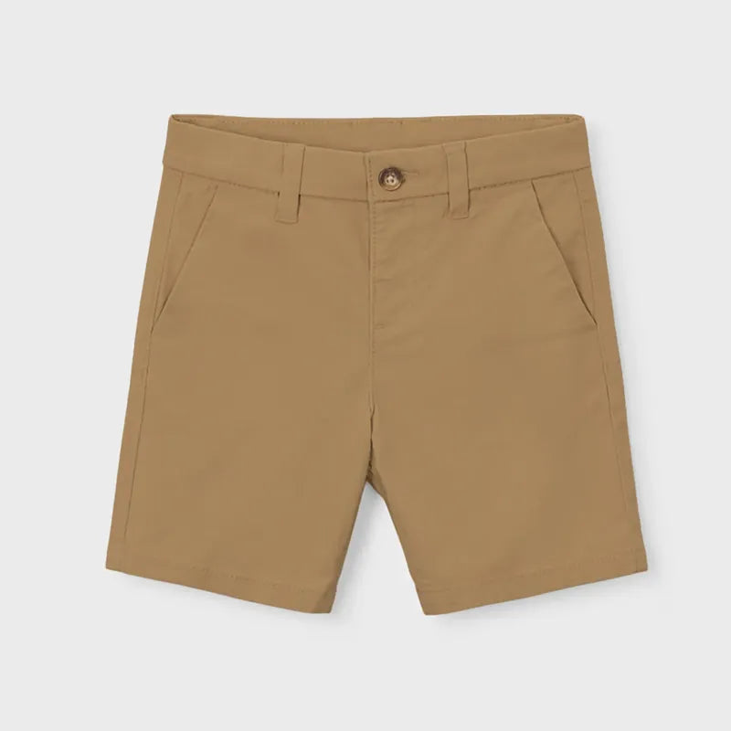 Bermuda Básica Para Niño Mod.202 Marca Mayoral® Camel Lisa 7 Años
