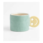 Taza Tarro De Cerámica Con Relieve Asa Con Forma Multicolor Happy 1784-46