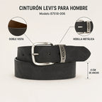 Cinturón Doble Vista Para Hombre 87518-0060 Marca Levi's® Negro Lisa 38