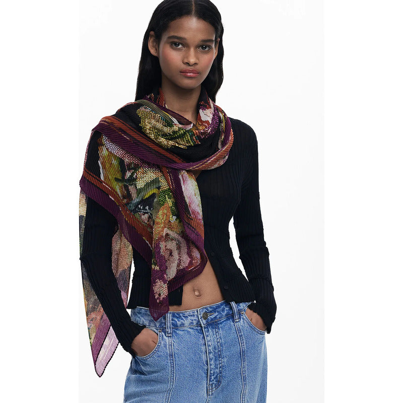 Chalina Ligera Suave Casual Para Mujer Marca Desigual® Multicolor 25wawa04/3045 Unitalla