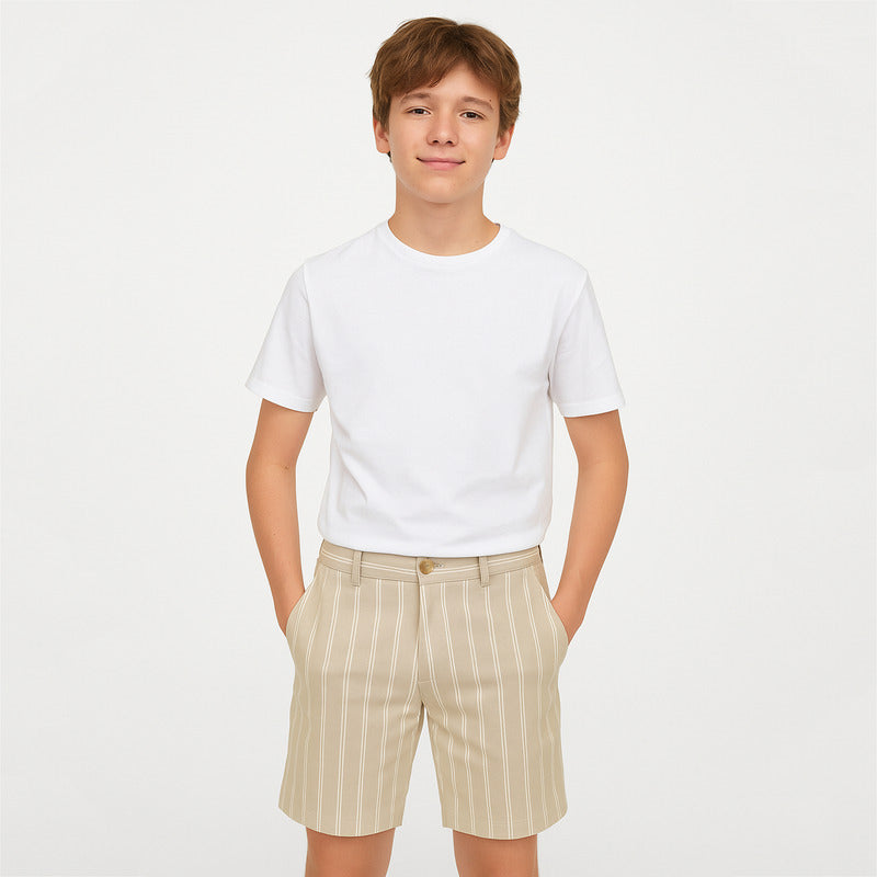 Bermuda Para Niño Mod.6279 Marca Mayoral® Beige Rayas 12