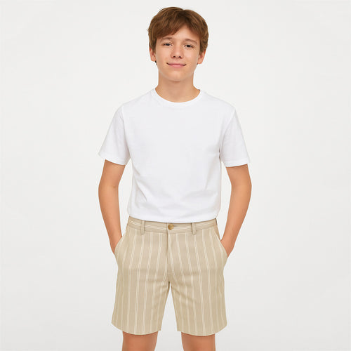 Bermuda Para Niño Mod.6279 Marca Mayoral® Beige Rayas 14