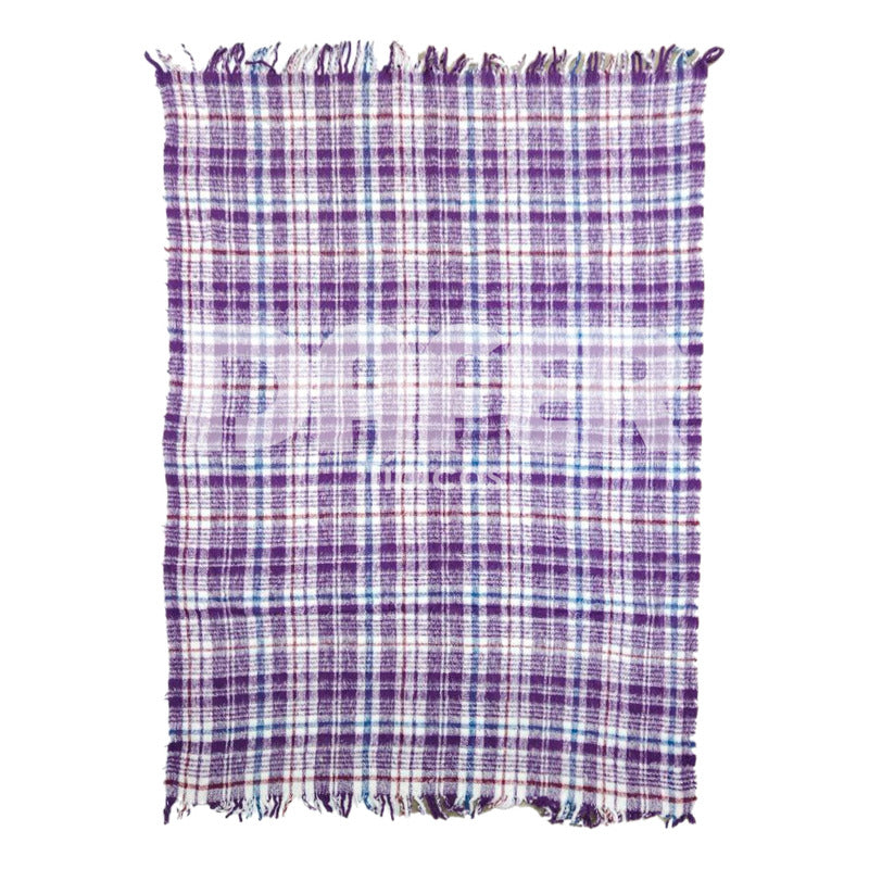 Cobija Mexicana Tilma De Color Mod.fl 2x1.50m Económica Cuadros 1.1 Kg Morado