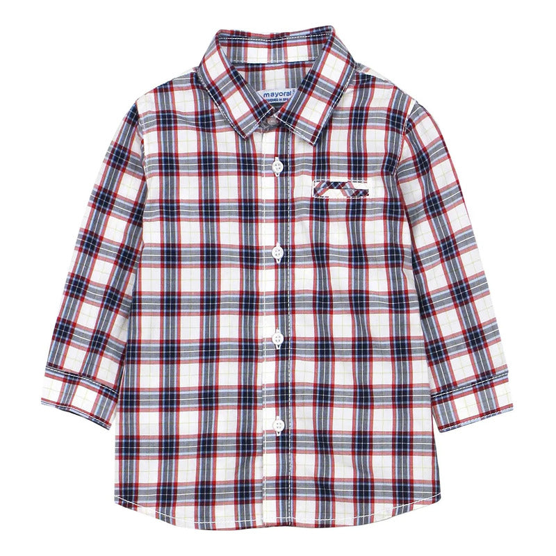 Camisa Casual Para Bebé Mod.2145 Marca Mayoral® Rojo Rayas 24 Meses