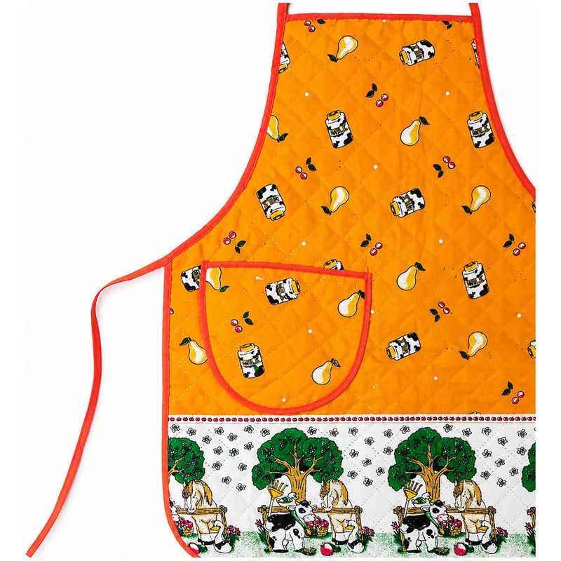 Mandil Delantal Ajustable Multiusos Repelente 65x50cm Naranja Granja