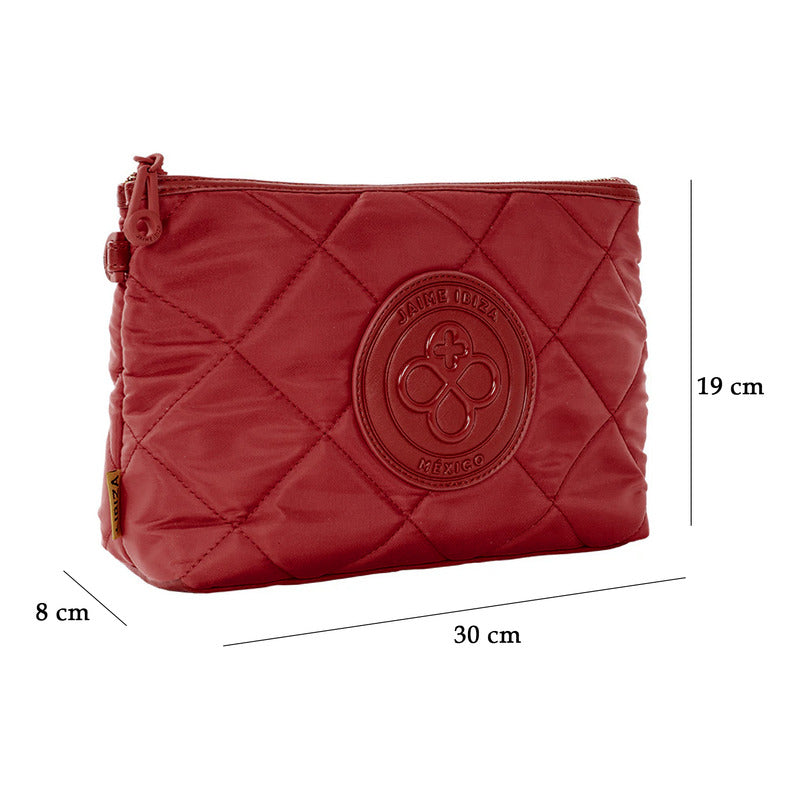 Cosmetiquera Crossbody Para Mujer Mod. Ji 262 Jaime Ibiza® Rojo Geométrico