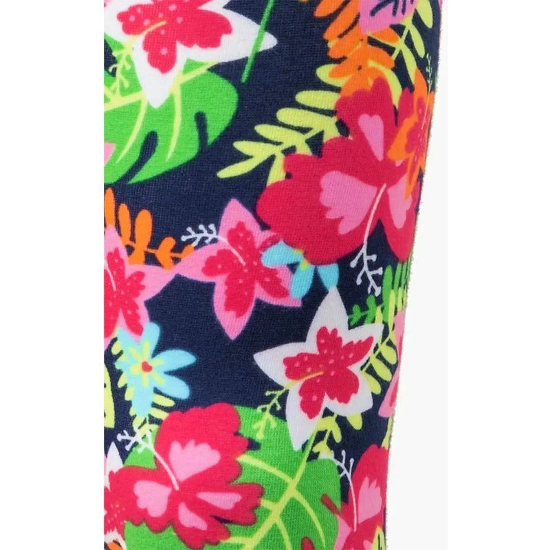 Leggins Corto Para Niña Mod.016-6005al Marca Losan® Multicolor Floreado 7 Años