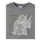 Playera De Niño Triceratops Fluorescente 4088 Marca Mayoral® Gris Triceratops 4 Años Lisa