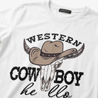 Blusa Casual Para Mujer Mod.2533 Marca Exotica® Blanco Cow Boy Ch