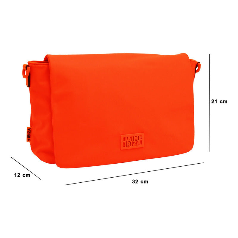 Bolso Para Mujer Mod. Ji2447 Marca Jaime Ibiza® Naranja/neón Lisa Níquel Naranja Neon