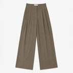 Pantalon Formal Holgado Para Mujer Mod. Pg00671 Ferriano® Marrón Claro Lisa Ch
