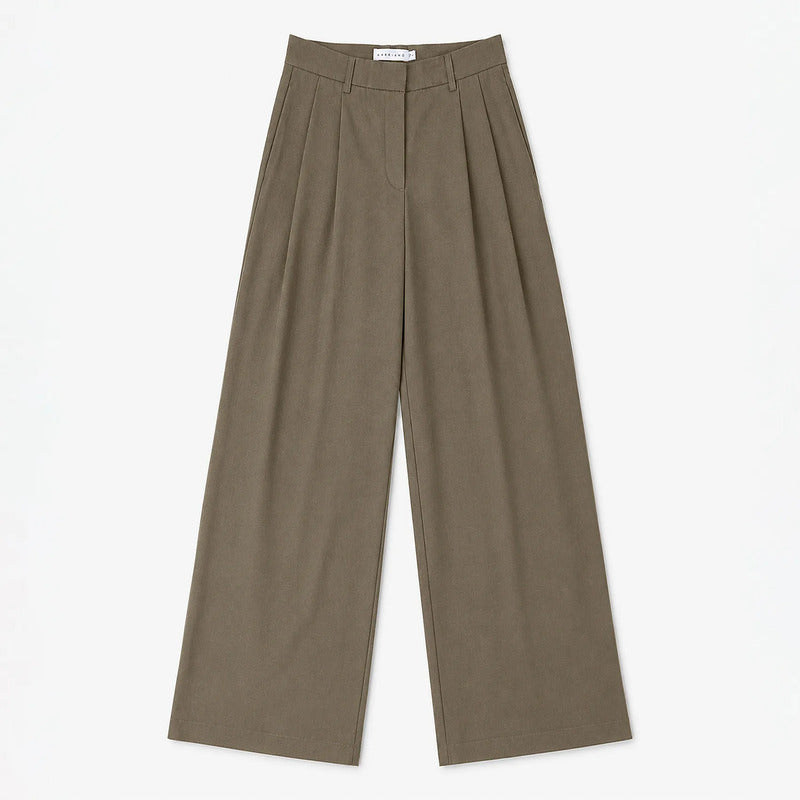 Pantalon Formal Holgado Para Mujer Mod. Pg00671 Ferriano® Marrón Claro Lisa M