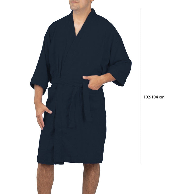 Bata De Baño Unisex Absorbente Unitalla Tela Suave Ligera