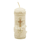Set Para Bautizo Vela+concha+toalla+caja De Madera